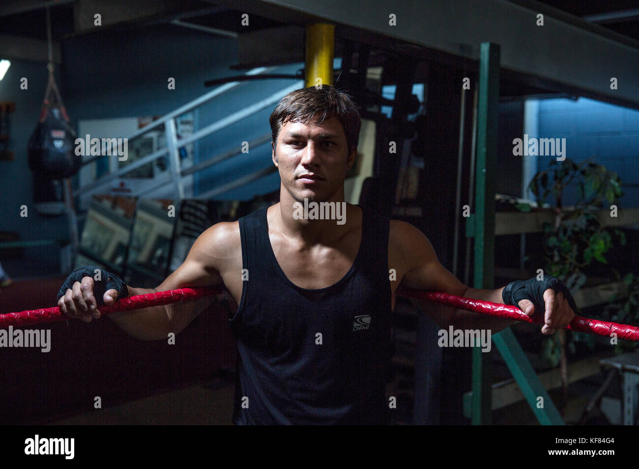 USA, Oahu, Hawaii, portrait of MMA Mixed Martial Arts Ultimate fighter