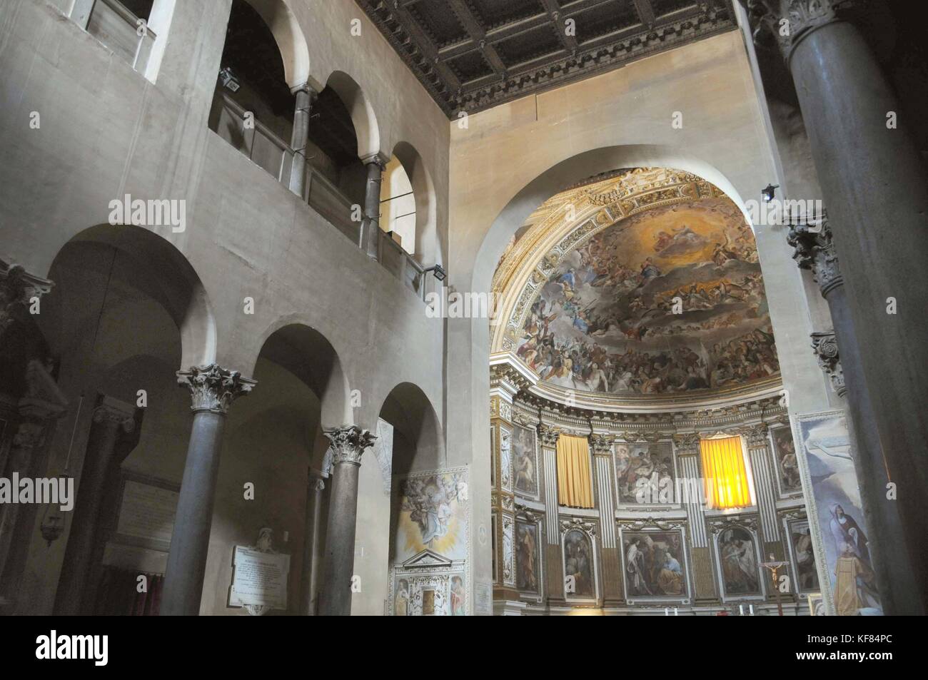 Inside view of Basilica Santi Quattro Coronati (Four Holy Crowned