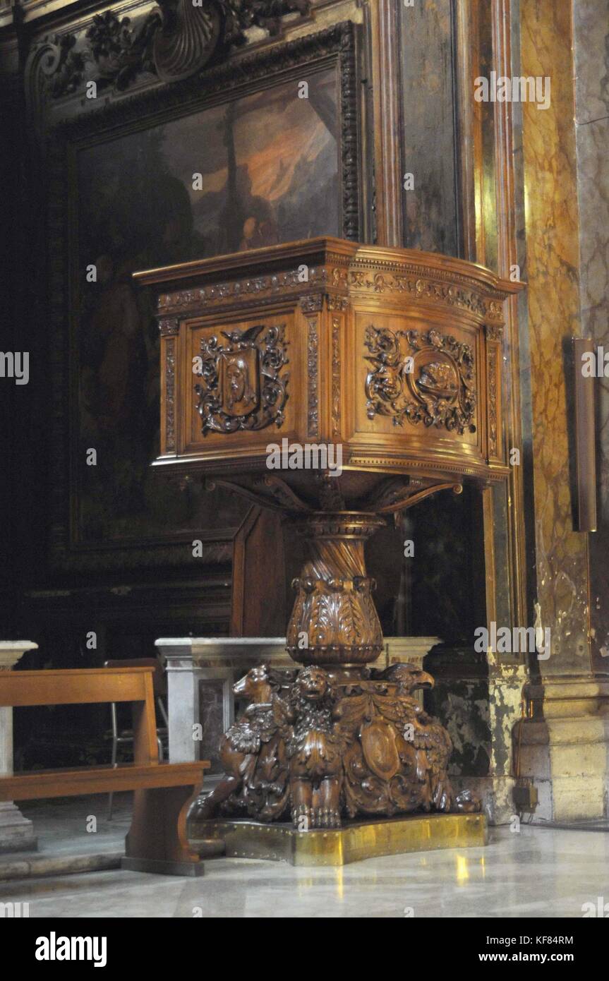 The pulpit inside of the church San Silvestro in Capite, Rome, Italy ...