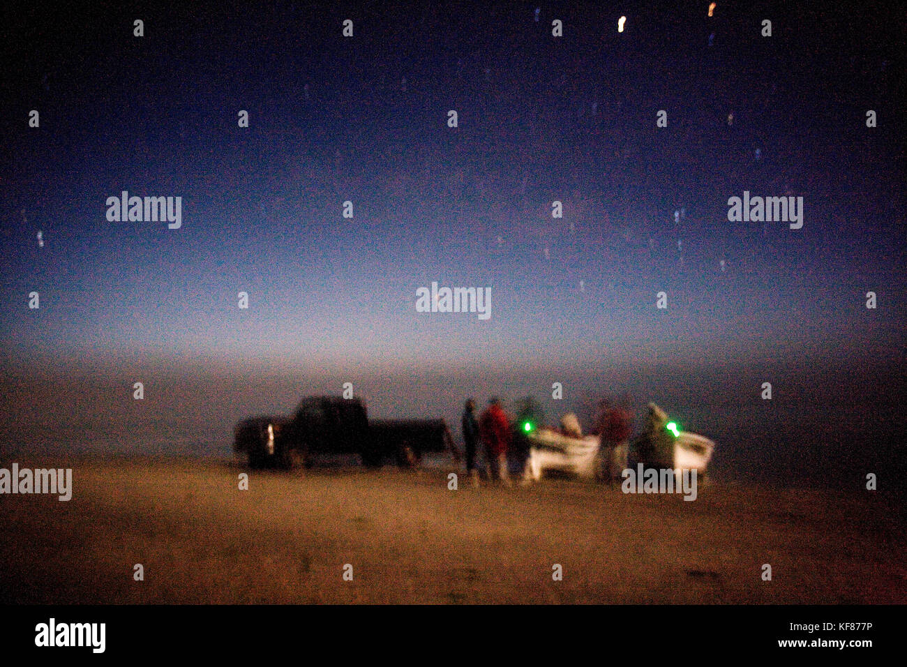 MEXICO, Baja, Magdalena Bay, Pacific Ocean, on the beach at night at