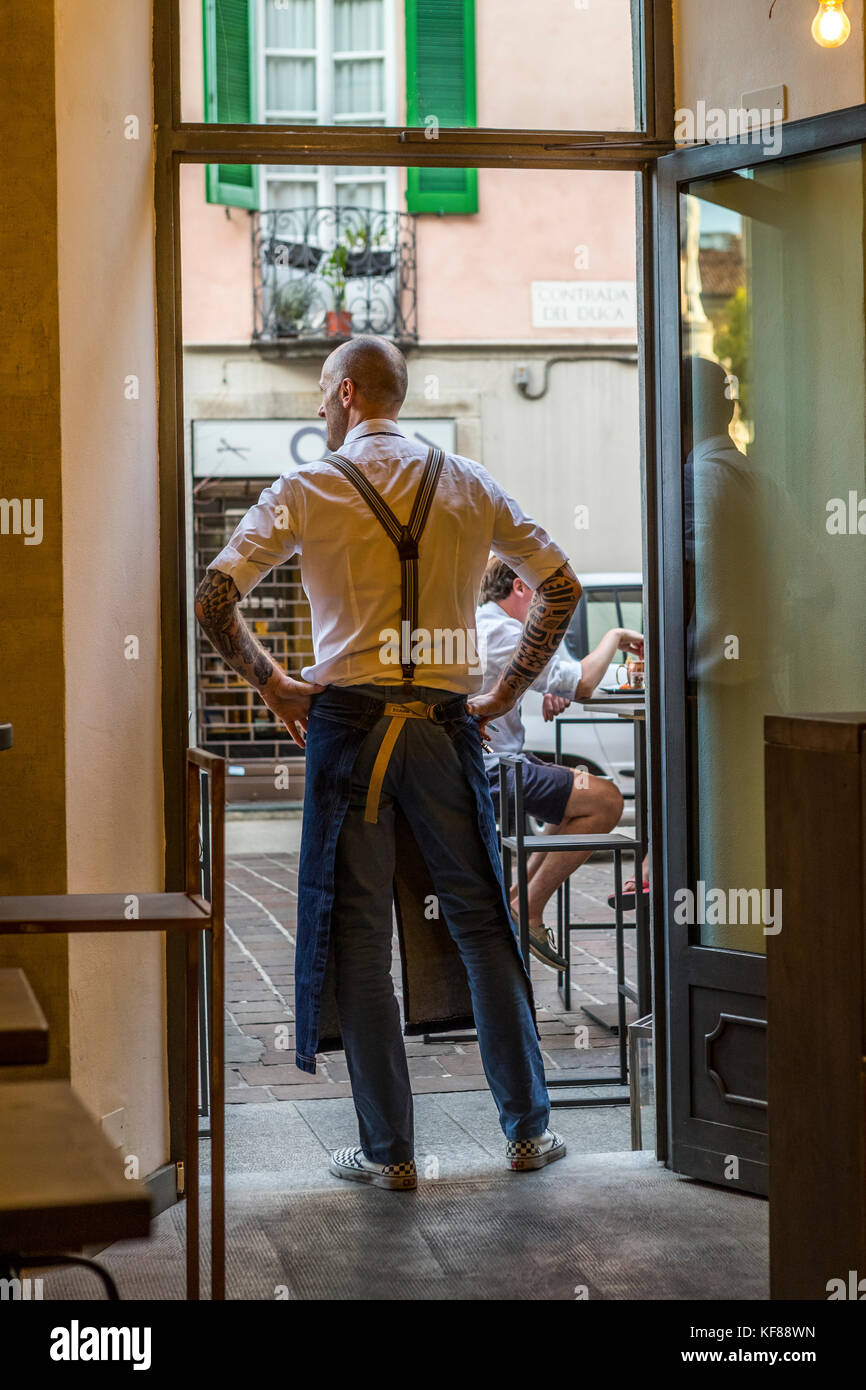 The Brothers cafe bar, Como. Italy Stock Photo Alamy