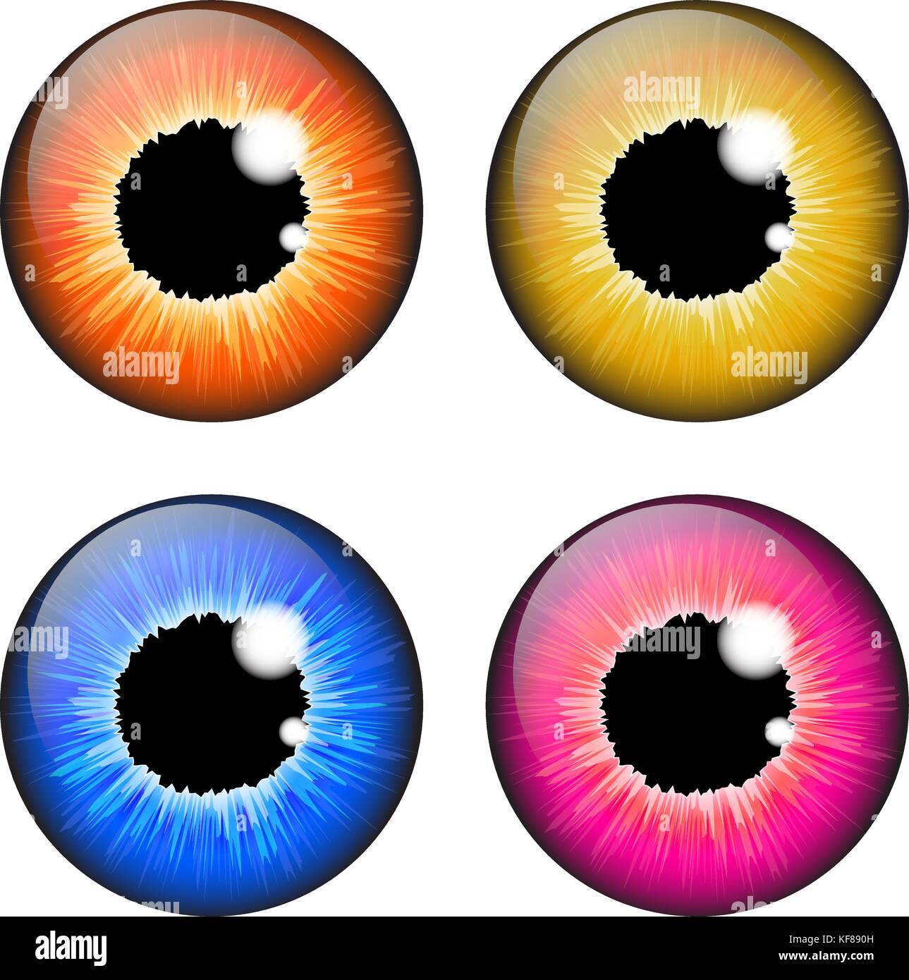 iris eye realistic vector set design isolated on white background Stock