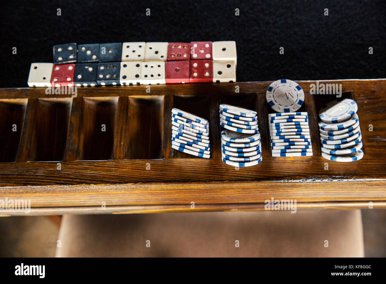 USA, Nevada, Wells, board and card games are one of the many activities offered at Mustang Monument, A sustainable luxury eco friendly resort and pres Stock Photo