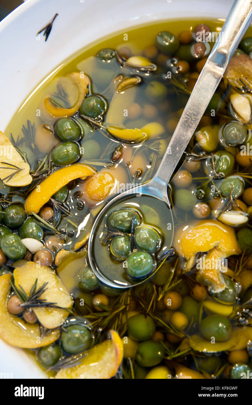 USA, Oregon, Willamette Valley, olives for sale at the Red Hills Market