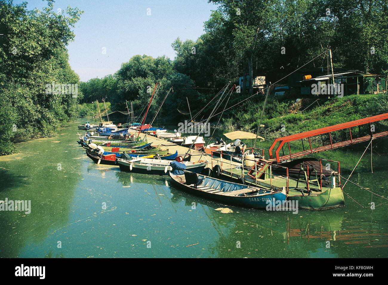Italy, Emilia Romagna Region, Brescello, Marina on Enza River Stock Photo