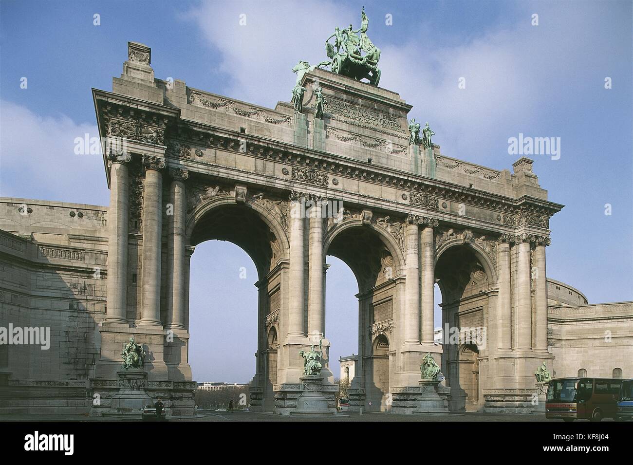 Belgium, Brussels. Golden Jubilee Park (Parc du Cinquantenaire). Triumphal arch Stock Photo