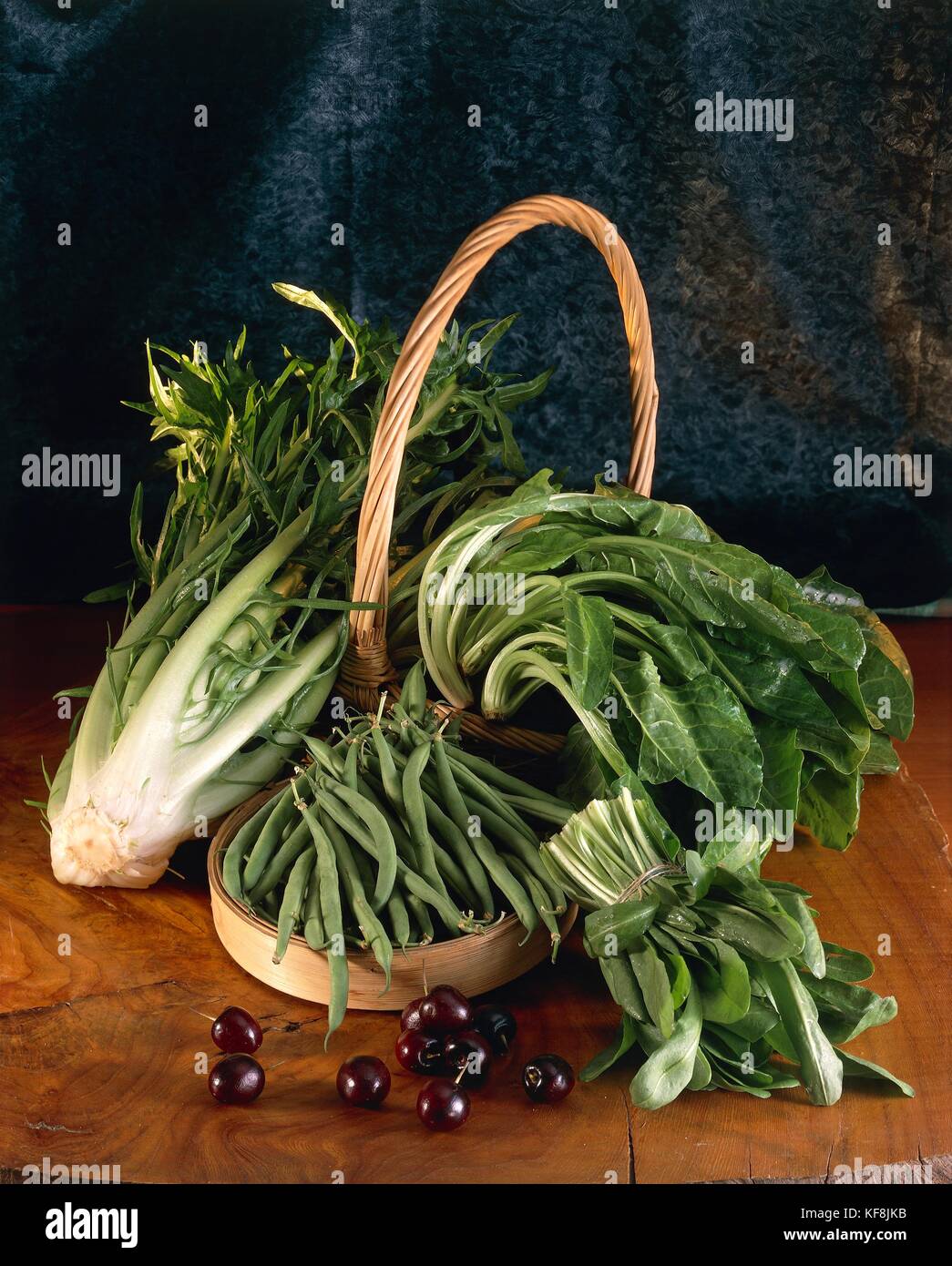 Still Life Of Fruit And Vegetable Month Of May Stock Photo