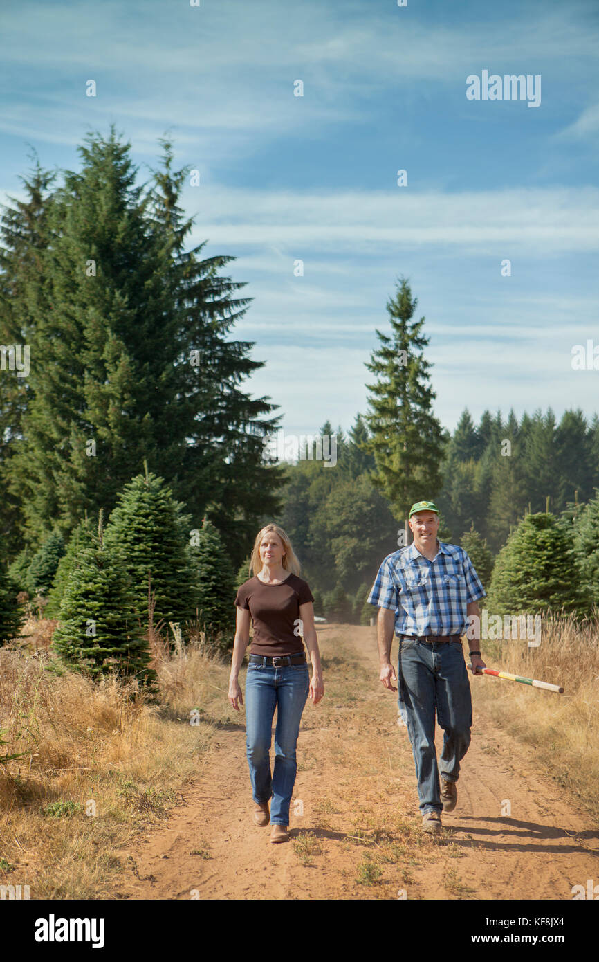 USA, Oregon, Corbett, Trout Creek Tree Farm, owners Terri Barnes and