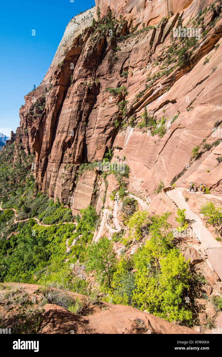 Overlook over the cliffs of the Zion national Park and the Angel´s ...