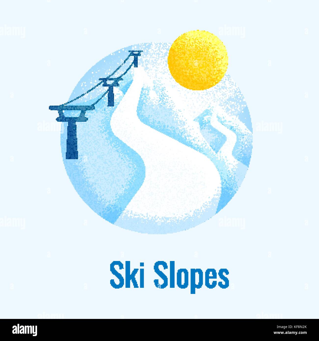 Ski slopes retro banner. Winter mountain landscape background. Vector ...