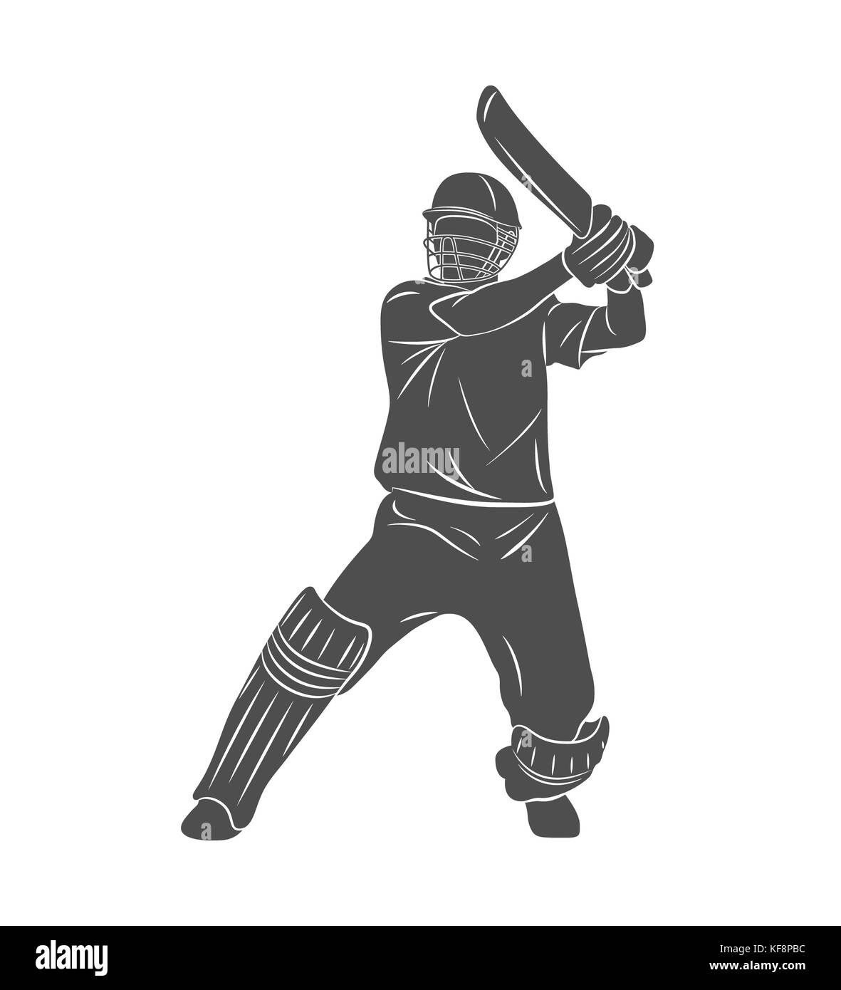 Abstract batsman playing cricket Stock Photo