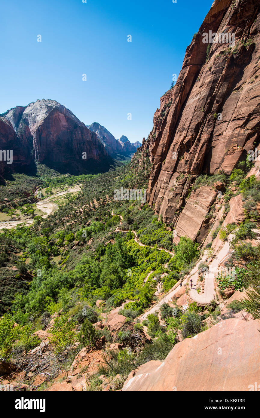 Overlook over the cliffs of the Zion national Park and the Angel´s ...