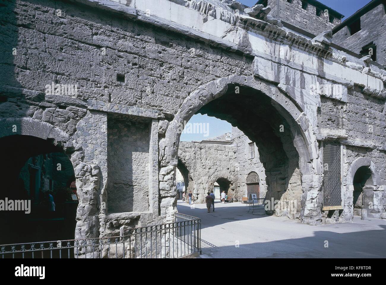 Valle d'Aosta, Aosta, Porta Pretoria Stock Photo - Alamy