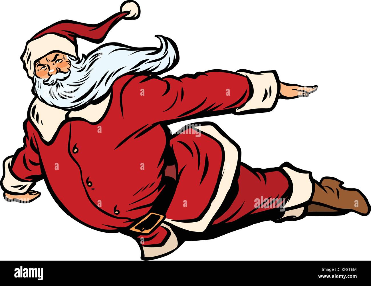 Santa Claus flying superhero Stock Vector