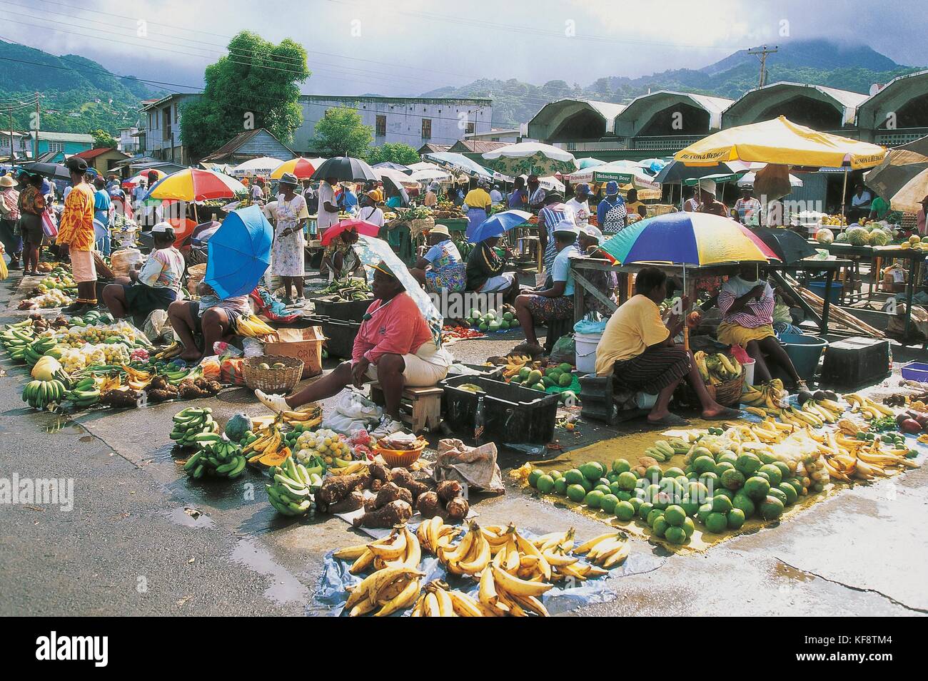 market vendor roseau market dominica stock photos market vendor