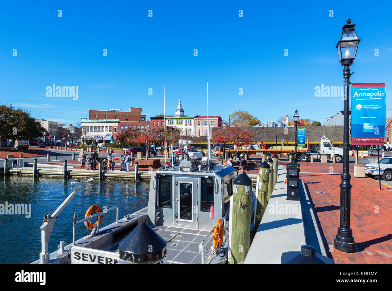 Boats in the Harbor in Annapolis, Maryland, USA Stock Photo