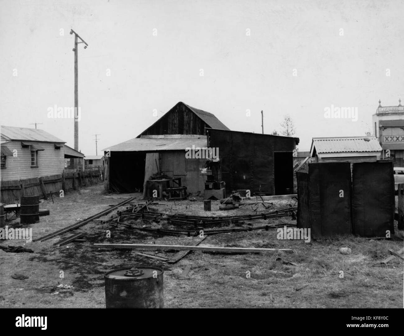 1 123860 Machinery shed at Rocklea, Brisbane, ca. 1950 Stock Photo