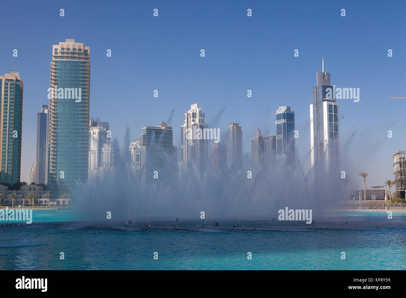Dubai, United Arab of Emirates February 7,2012 Dancing fountains.The