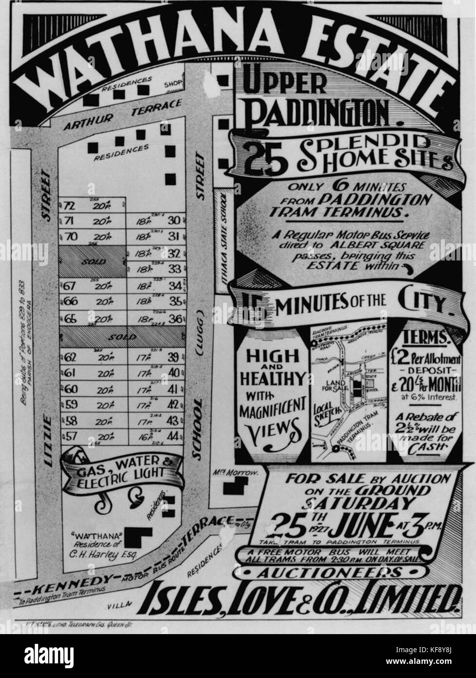 1 106636 Land Sale map of the Wathana Estate in Paddington, Brisbane