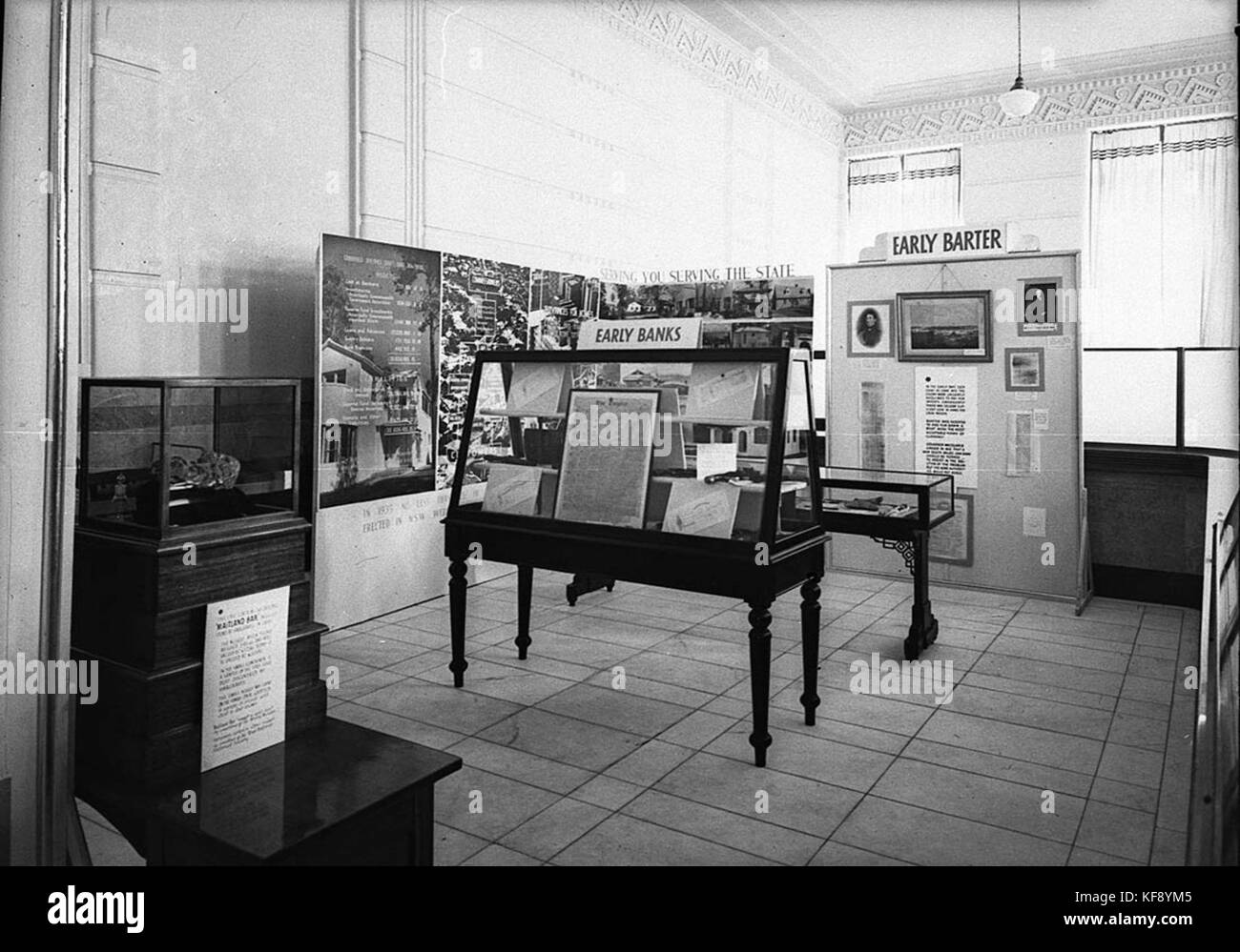 This historical display in the Rural Bank building showcases artifacts ...