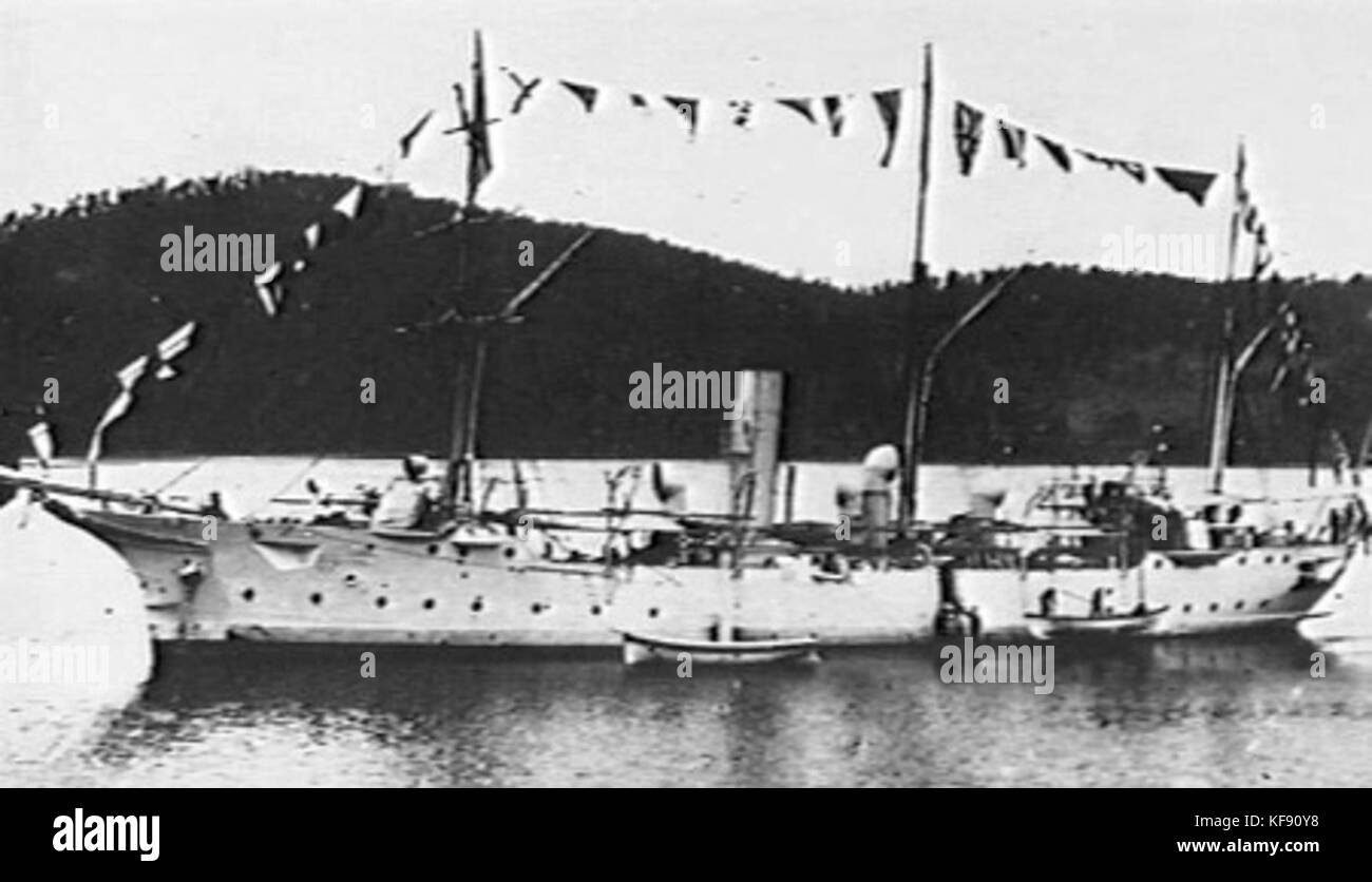 HMS Clio Tasmania 1905 AWM 302162 Stock Photo