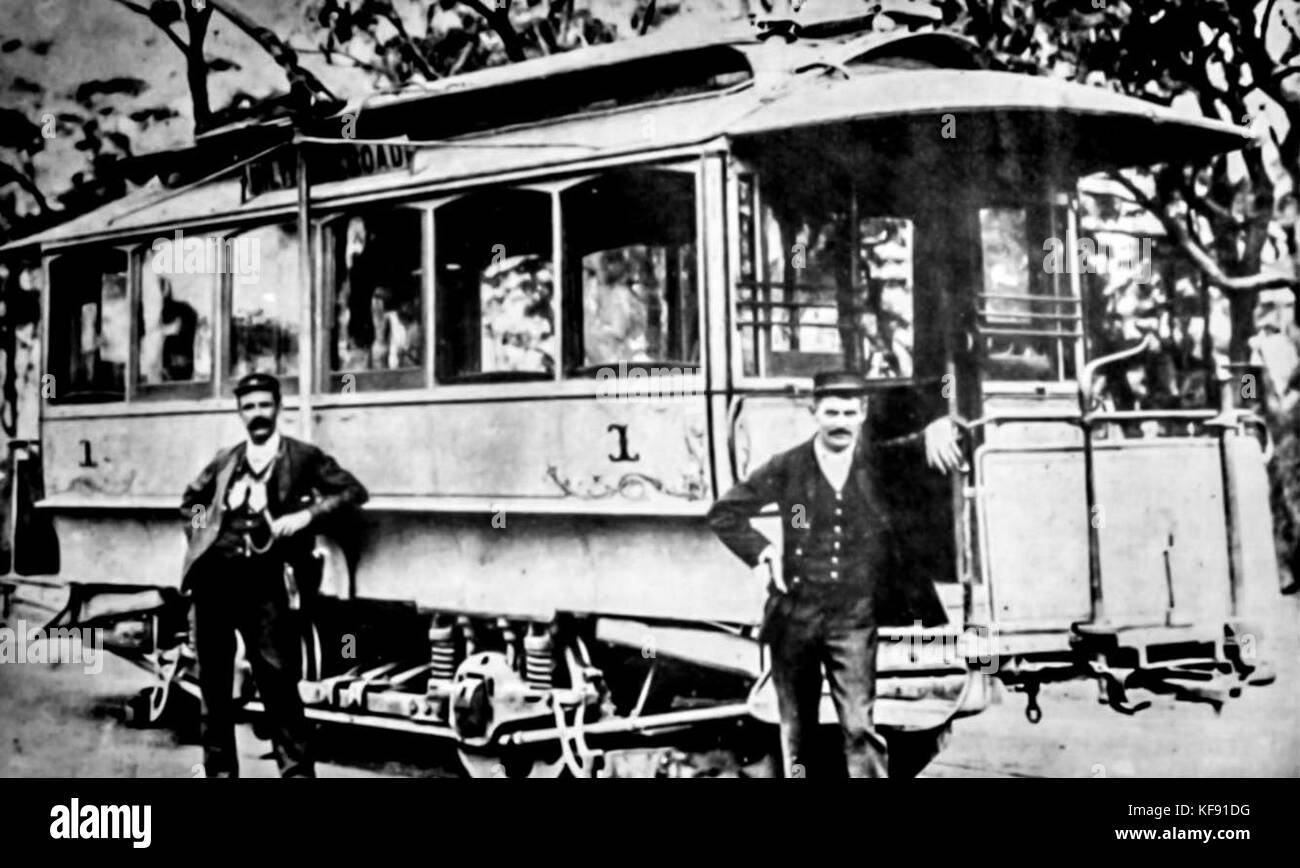 NSWGT Electric Tram No. 1, introduced in 1893, represents the early adoption of electric tram systems in New South Wales. It marked a significant milestone in transportation history, showcasing advancements in public transit during the late 19th century. Stock Photo