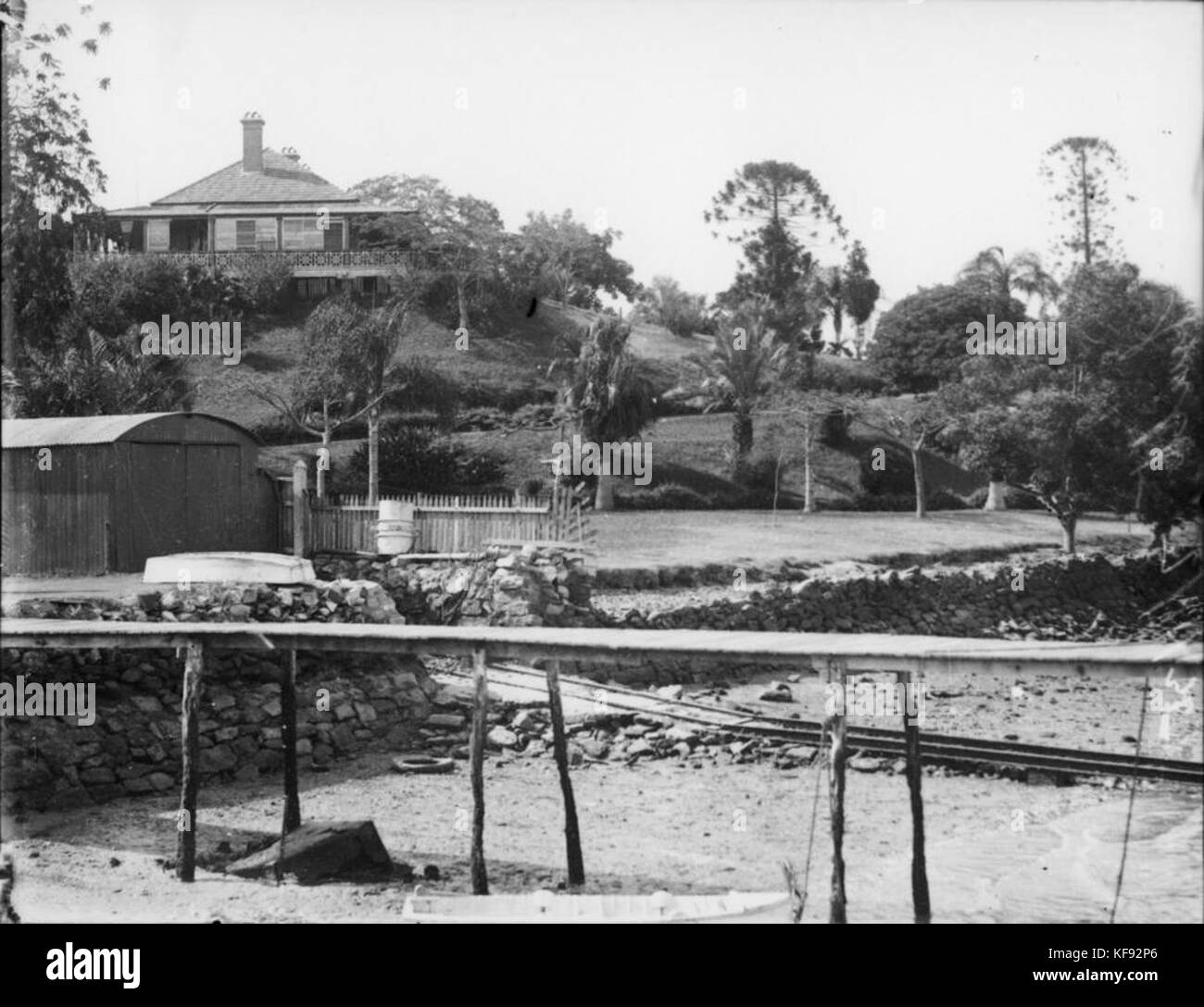 1 105348 View of Newstead House from river bank and proposed Newstead Park wharves, 1935 Stock