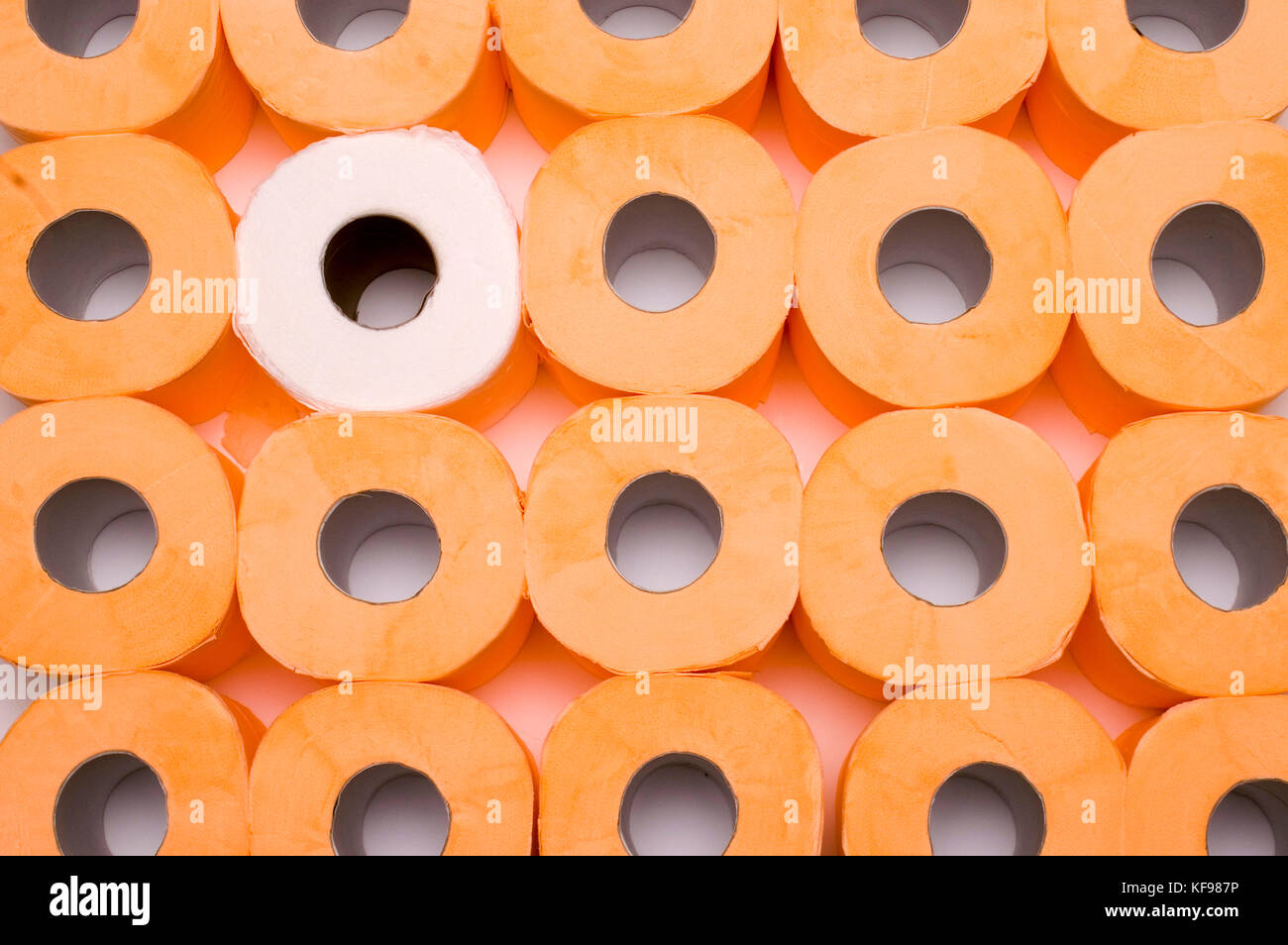 Stack Of Toilet Paper Rolls One Is Different From All Others Stock