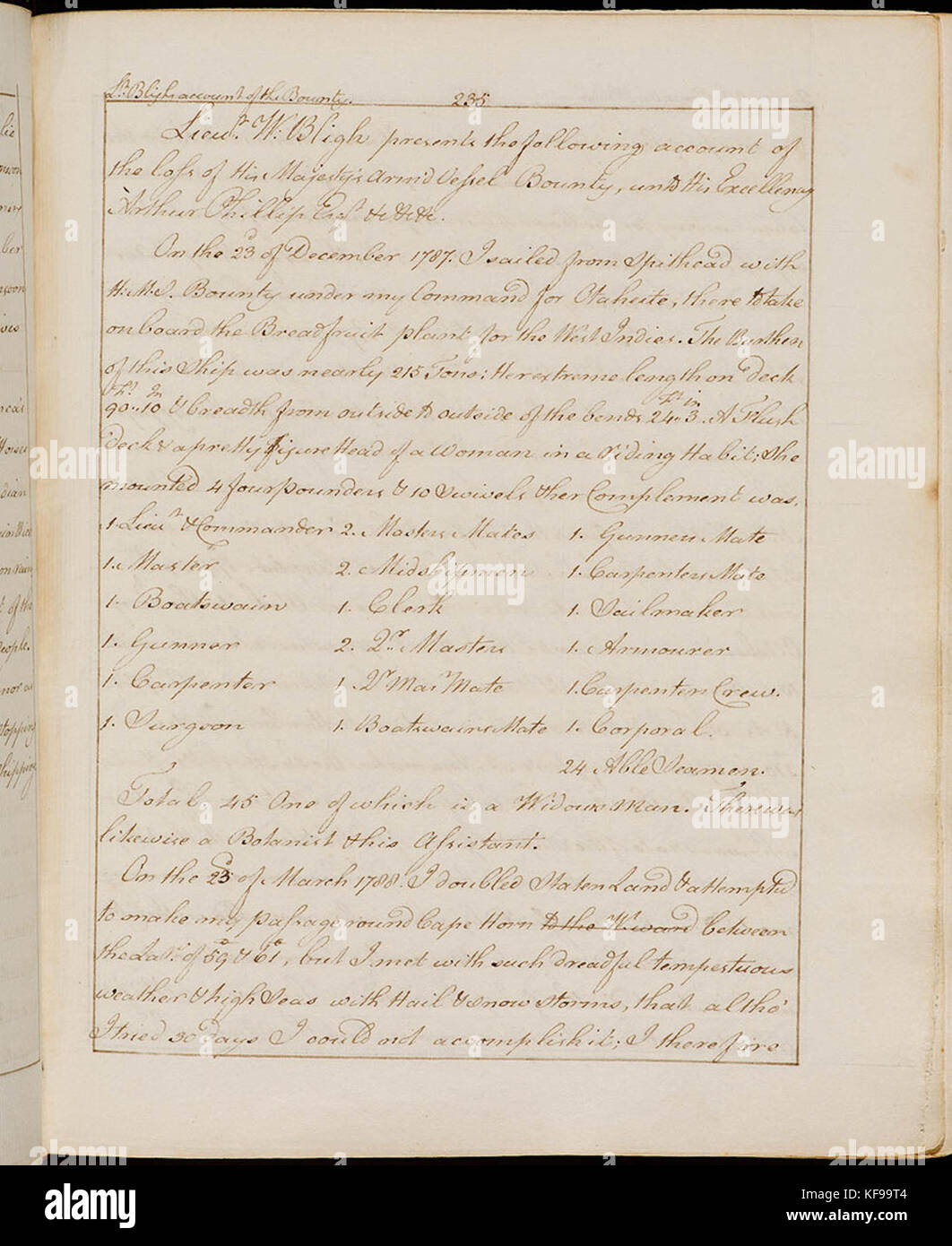 797761 LtBlighs account of the Bounty Stock Photo
