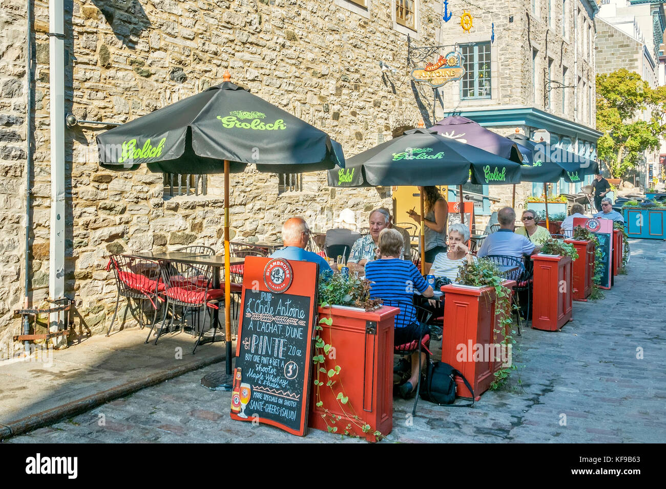 Restaurant On The Street Old Town,Quebec City, Canada Stock Photo Alamy