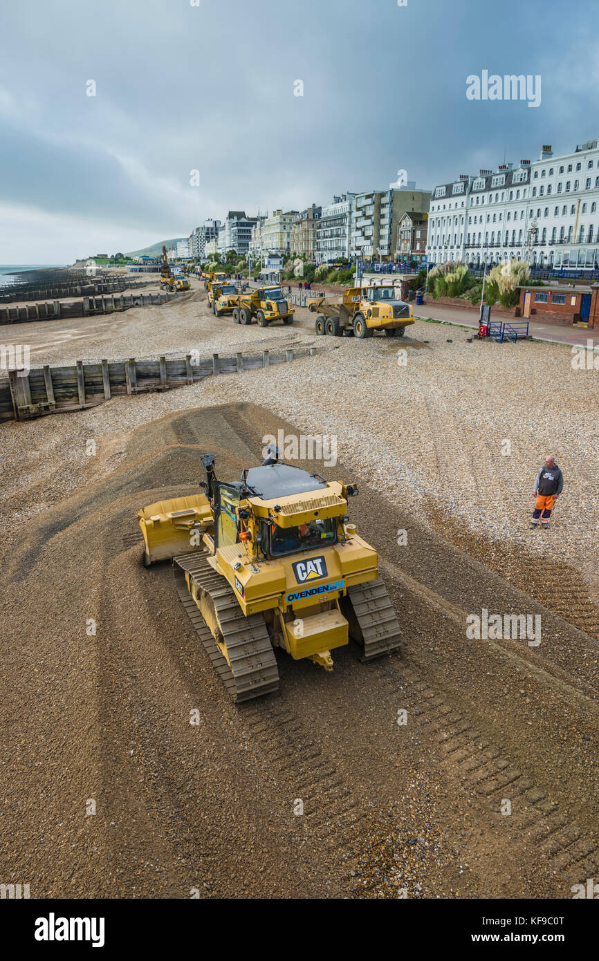 Coastal defence management on Eastbourne beach Stock Photo Alamy