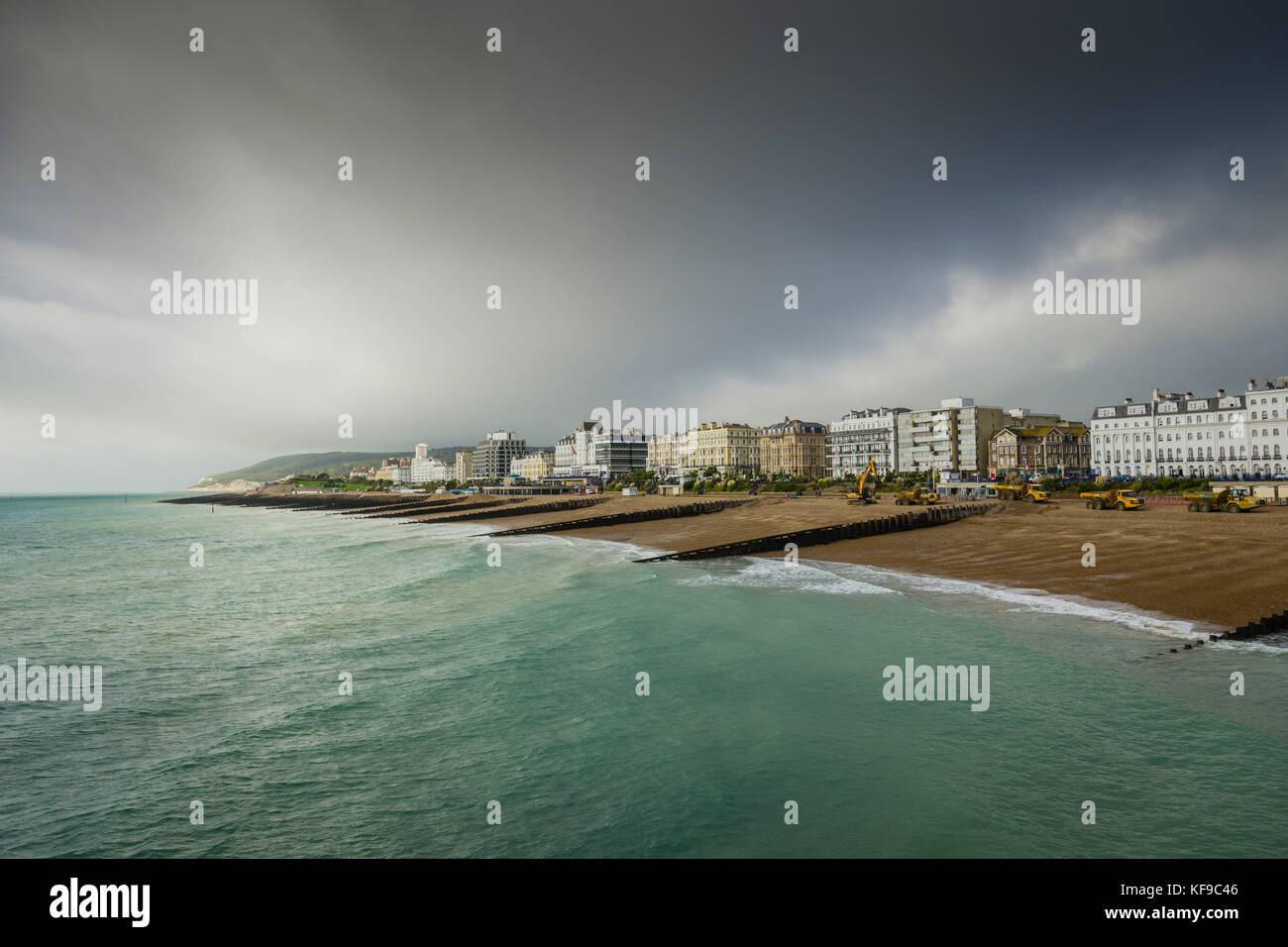 Coastal defence management on Eastbourne beach Stock Photo Alamy