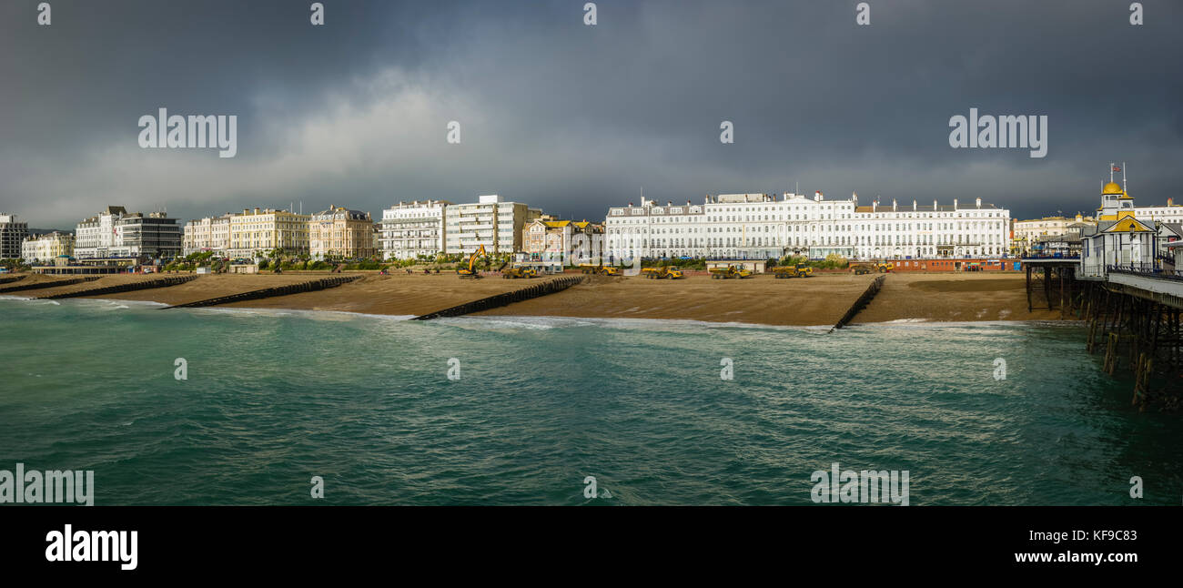 Coastal defence management on Eastbourne beach Stock Photo Alamy