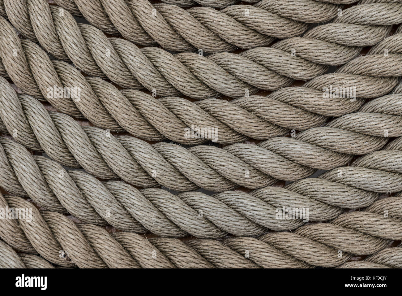 Rope coil om HMS Warrior, Portsmouth, UK. Stock Photo