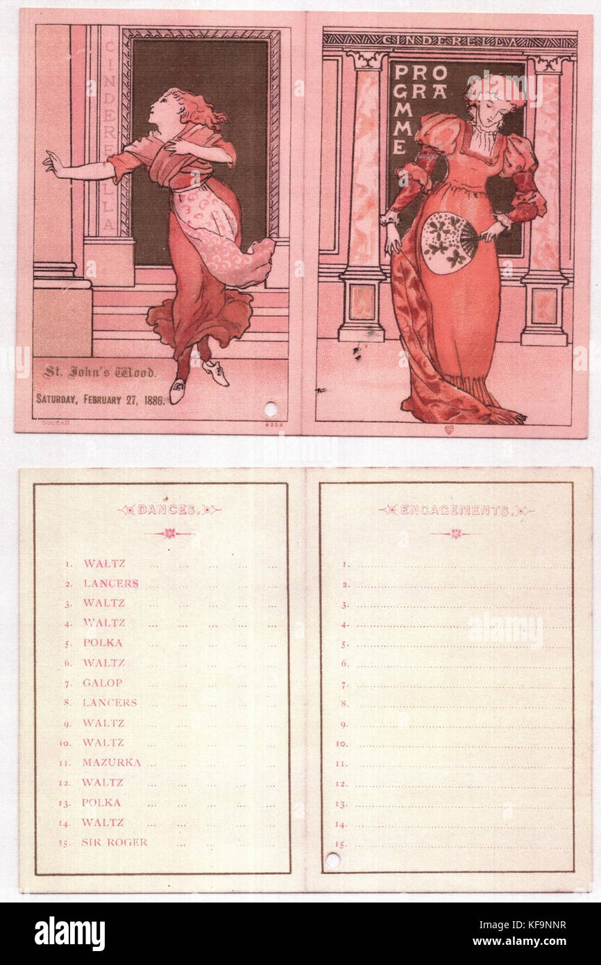 St. John's Wood Dance Card 1886 full 01 Stock Photo