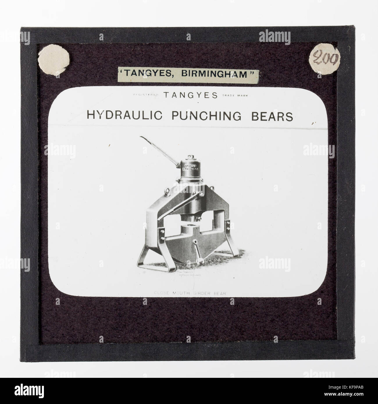Lantern Slide   Tangyes Ltd, Hydraulic Punching Bears, circa 1910 Stock Photo