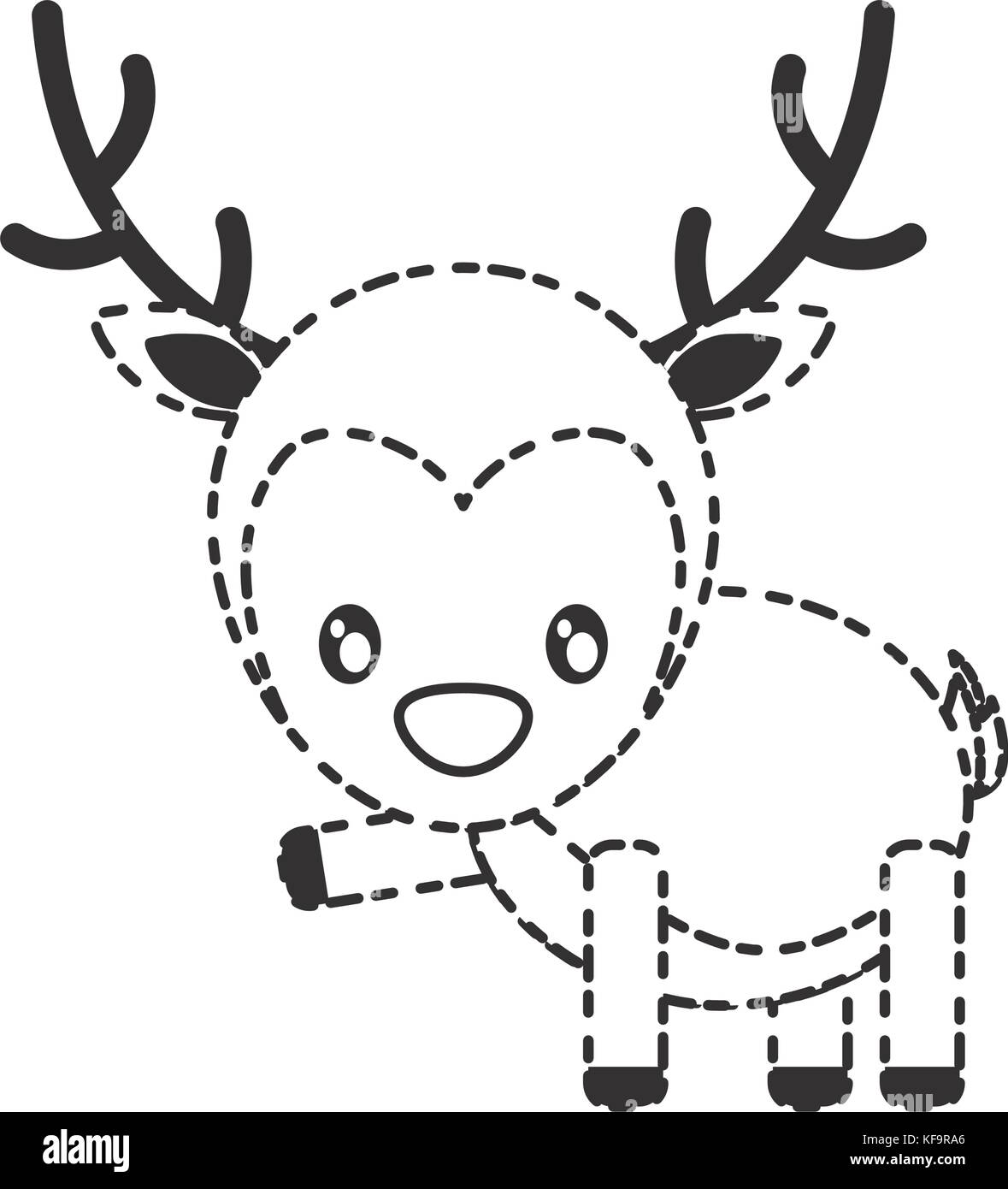 christmas deer icon over white background vector illustration Stock ...