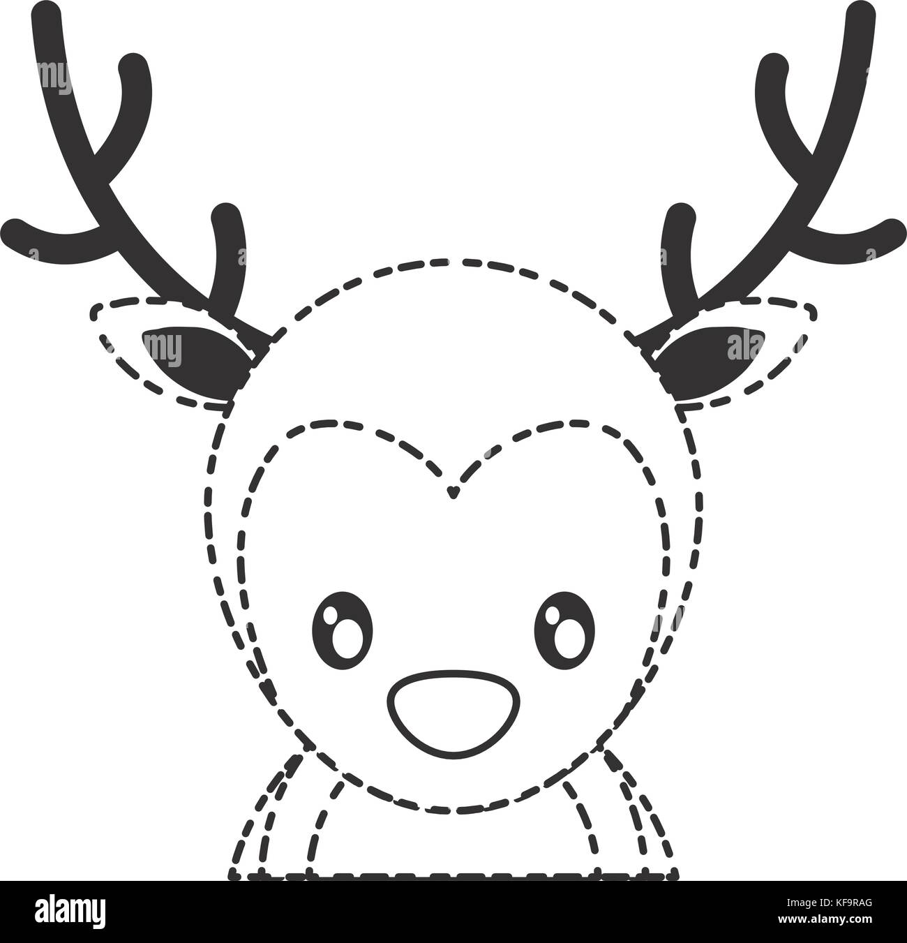 christmas deer icon over white background vector illustration Stock ...