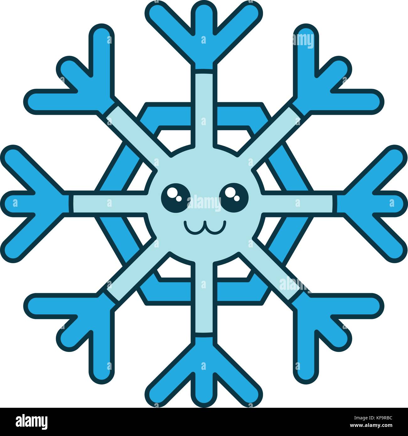 kawaii snowflake icon over white background vector illustration Stock ...