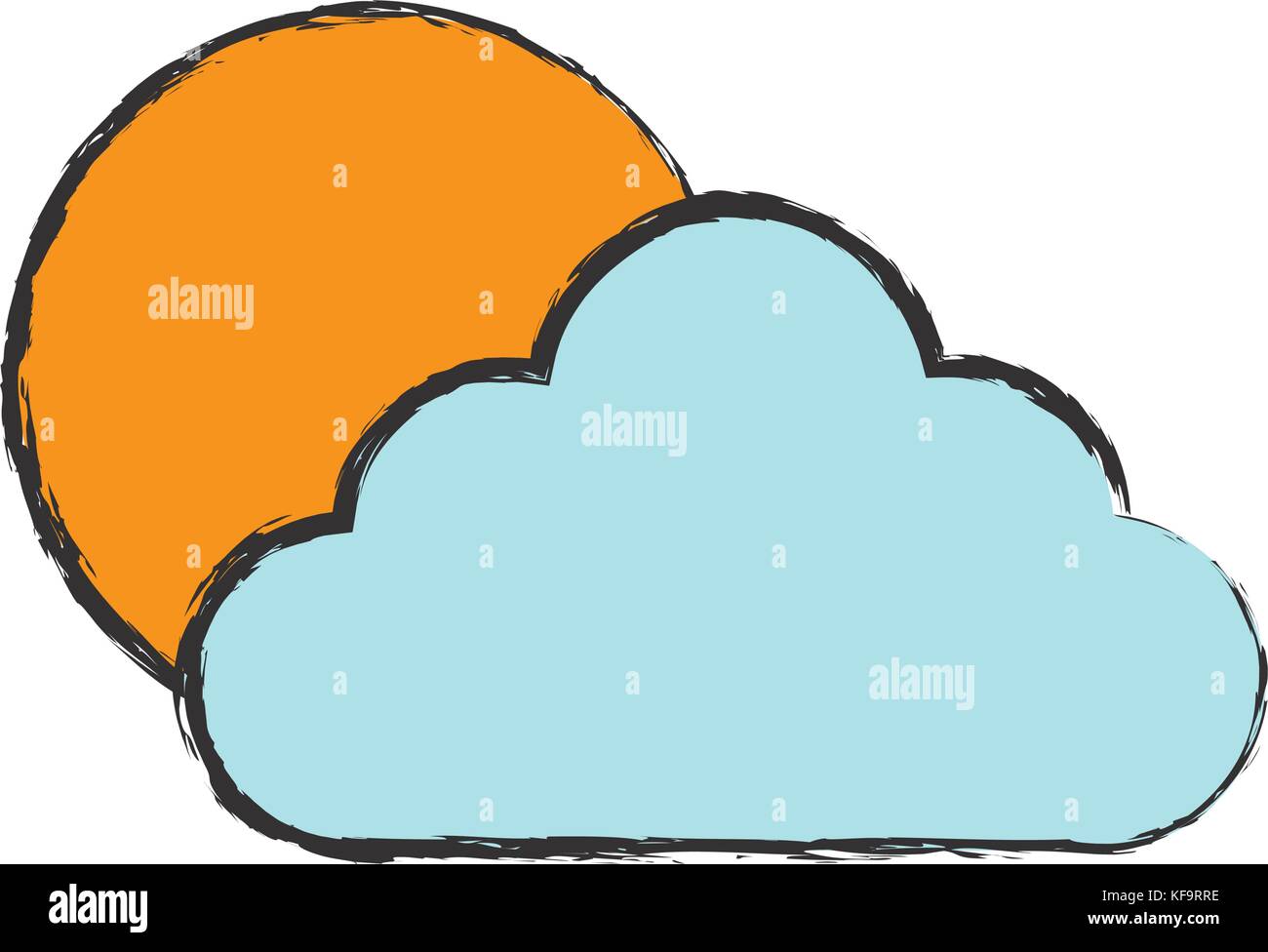 sun and cloud icon over white background vector illustration Stock ...