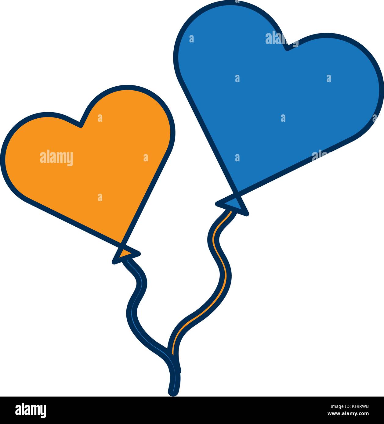 balloon in heart shape icon over white background vector illustration ...