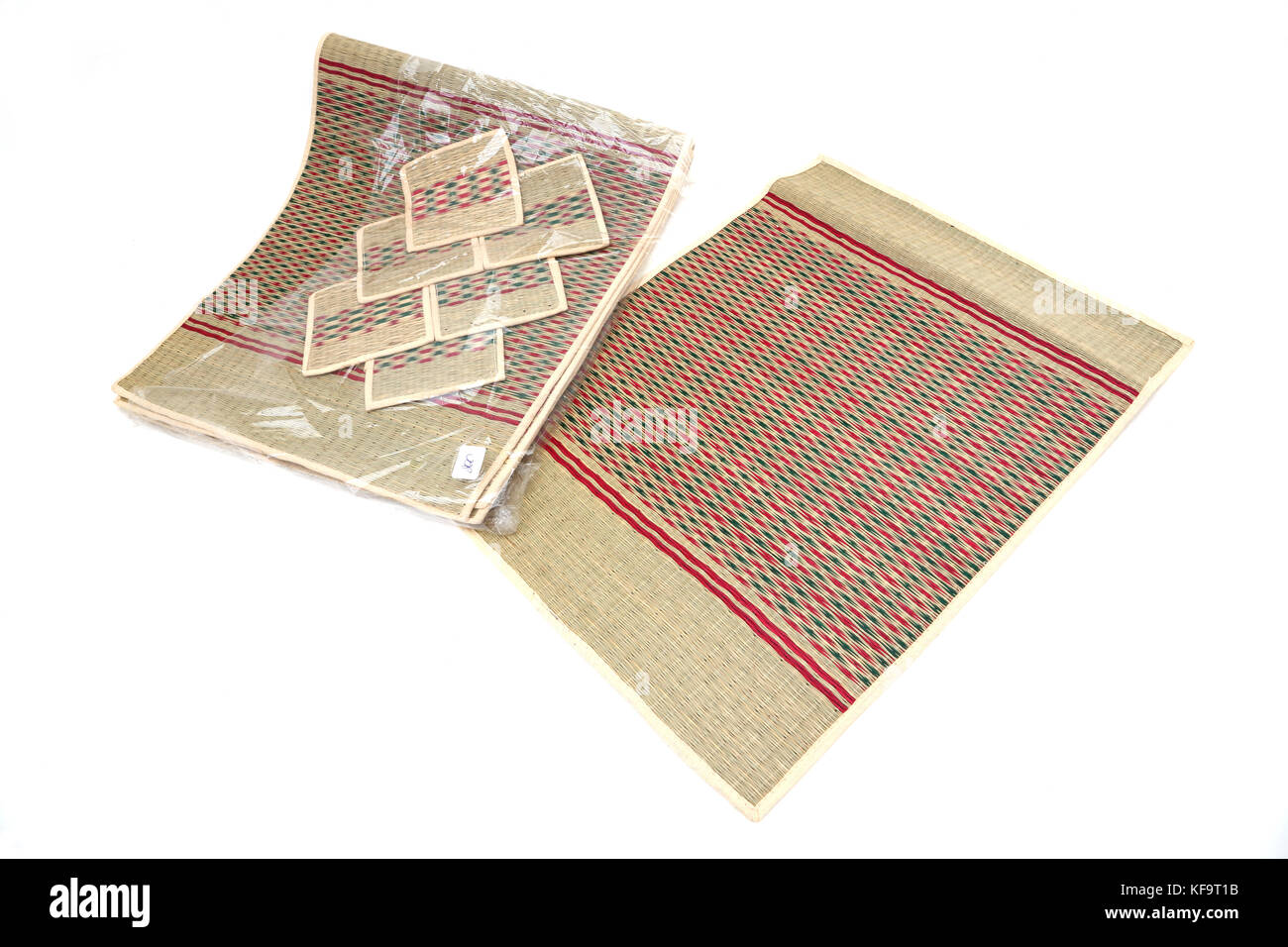 A Set Of Woven Place Mats And Coasters Stock Photo 164329575 Alamy