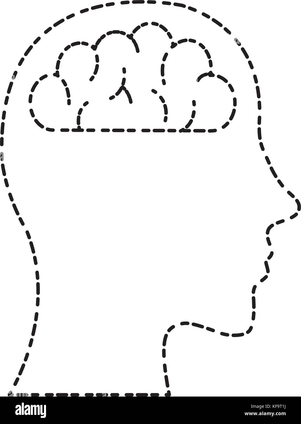 head with human brain icon over white background vector illustration ...