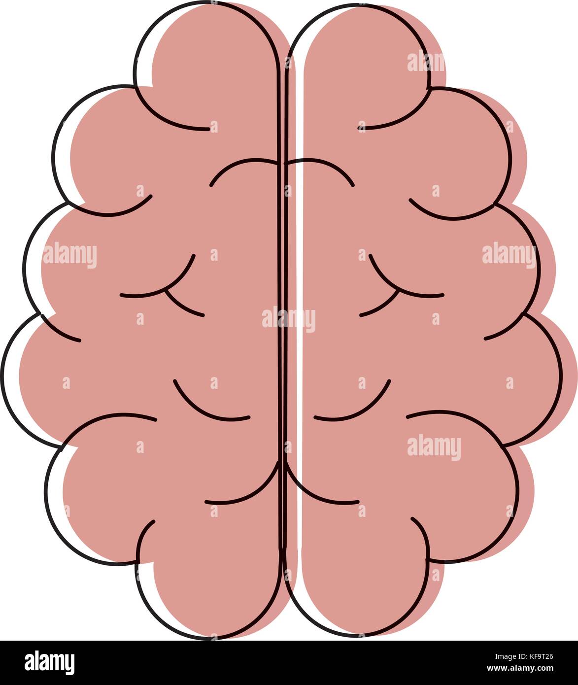 human brain icon over white background vector illustration Stock Vector ...