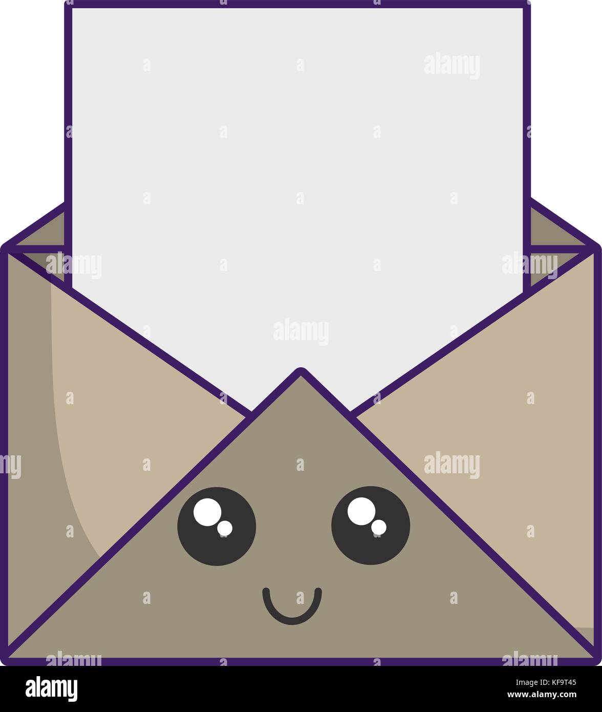kawaii envelope icon over white background vector illustration Stock ...