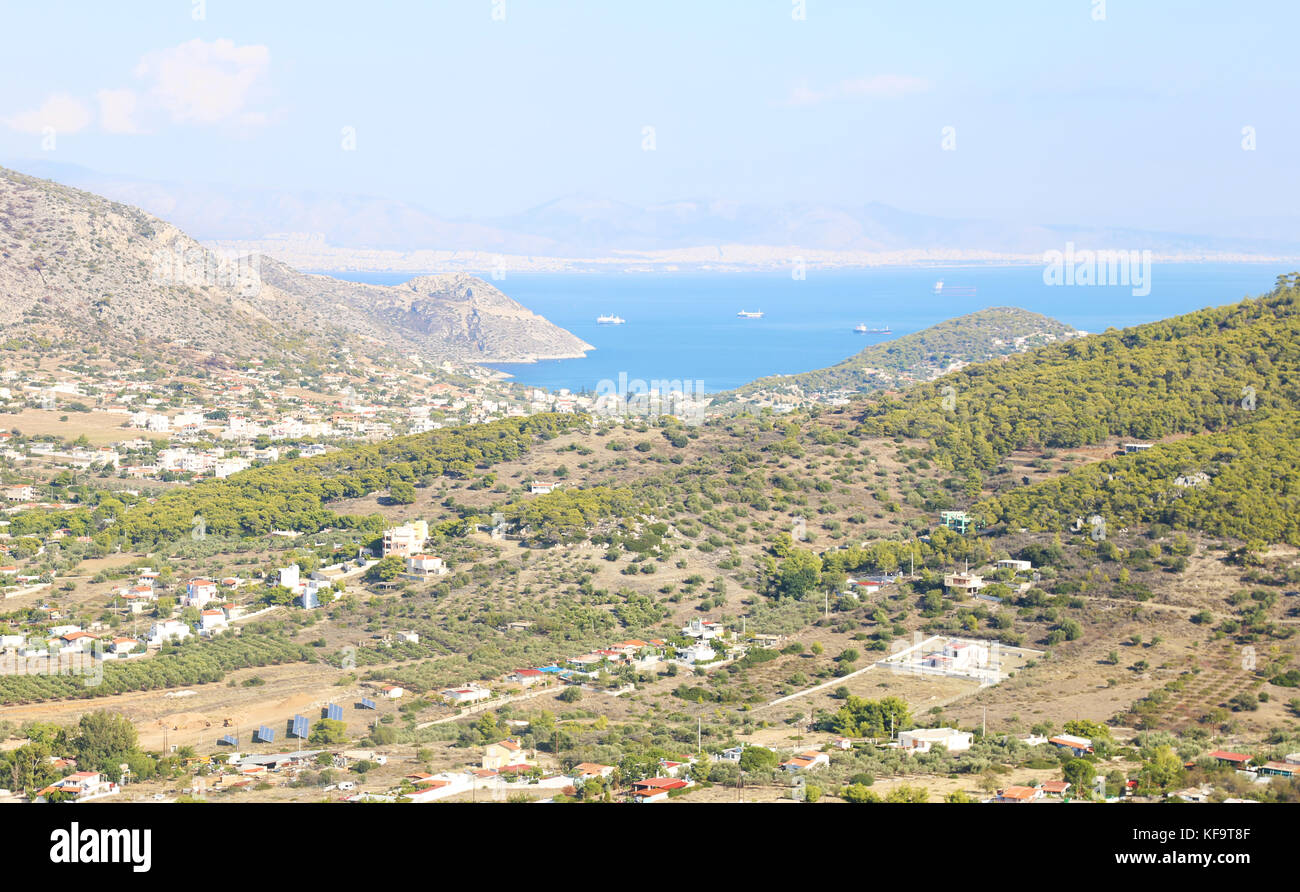 landscape of Salamis island Greece Stock Photo Alamy