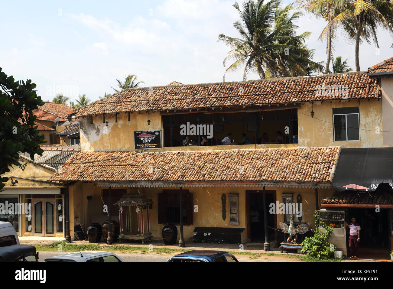 Galle Fort Galle Southern Province Sri Lanka Rampart Street Indian Hut Restaurant Stock Photo