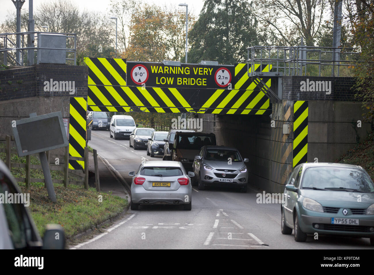 the Stuntney Road bridge in Ely,Cambs,on October 26th which has today been revealed as the most bashed bridge in Britain.  The most bashed bridge in Britain has been hit 113 times in the last eight years, it has been revealed today (Thurs).  Stuntney Road bridge in Ely, Cambridgeshire has had the most strikes, according to new information released by Network Rail.  The railway suffers almost 2,000 bridge strikes every year costing the taxpayer some £23 million in damages and delays.  The end of this month sees a peak in the number of strikes, rising to almost 10 per day. Stock Photo