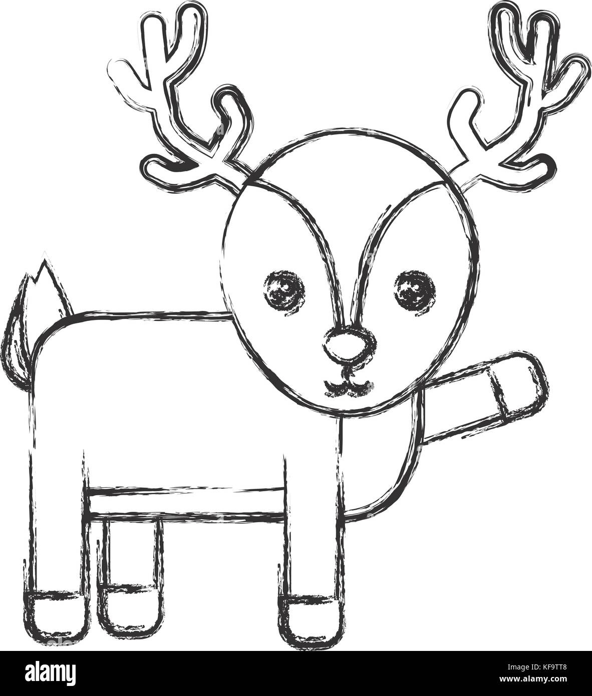 christmas deer icon over white background vector illustration Stock ...