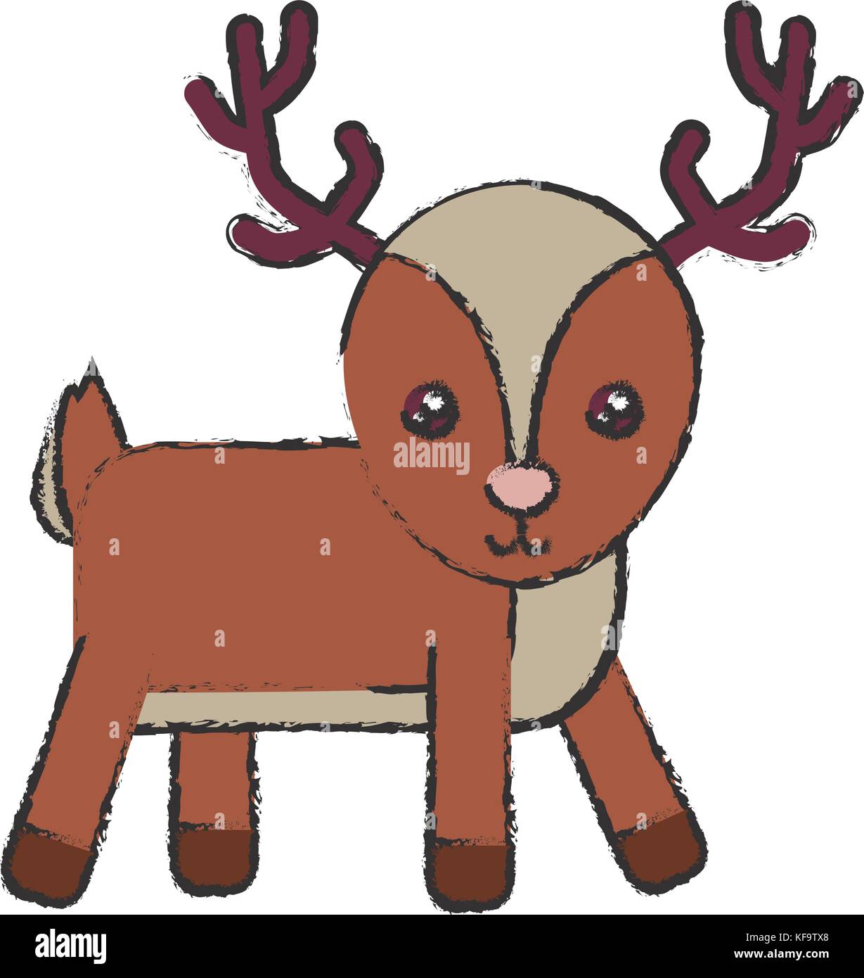 christmas deer icon over white background vector illustration Stock ...